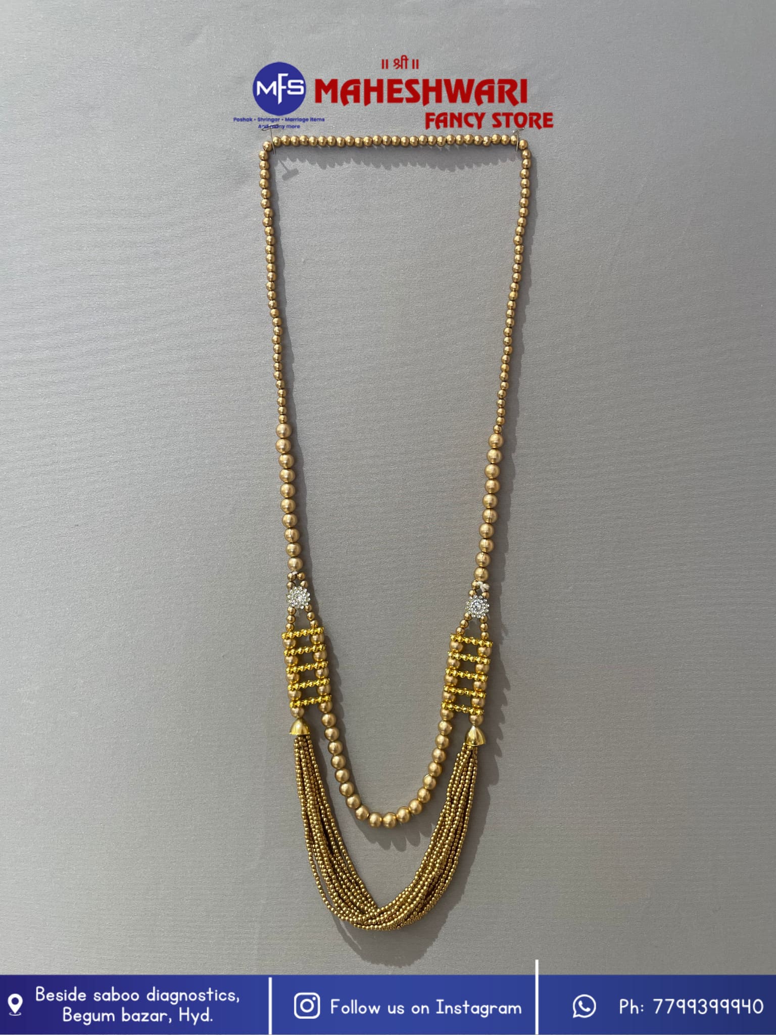 Swagat Mala golden moti